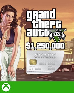 Grand Theft Auto V Online Great White Shark Cash Card 1,250,000$ GTA 5 Xbox One