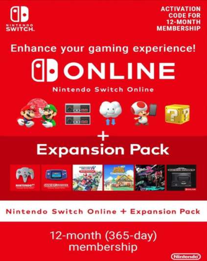 Nintendo Switch Online 365 Dní Individual Membership + Expansion Pack