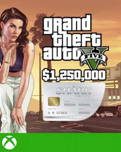 Grand Theft Auto V Online Great White Shark Cash Card 1,250,000$ GTA 5 Xbox One