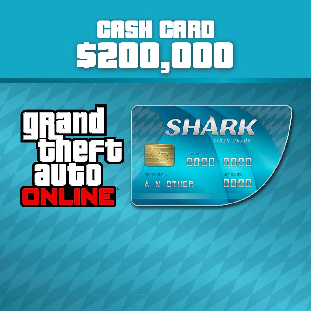 Grand Theft Auto V Online Tiger Shark Cash Card 200,000$ GTA 5 1