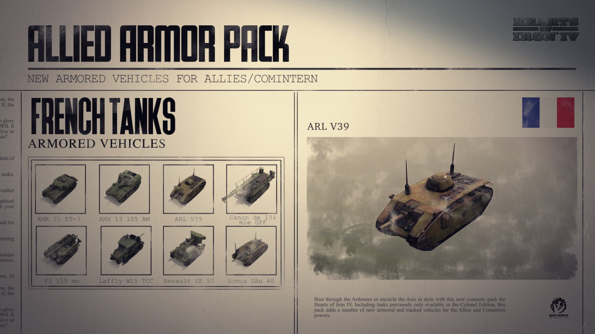 Hearts of Iron IV Allied Armor Pack 1
