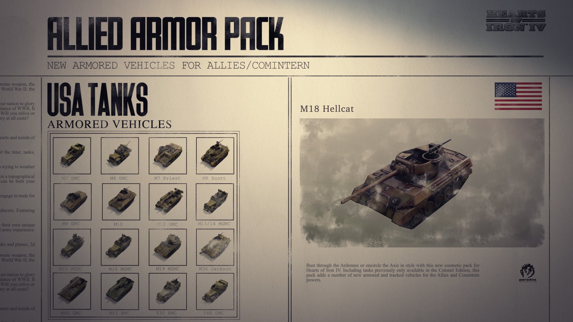 Hearts of Iron IV Allied Armor Pack 4
