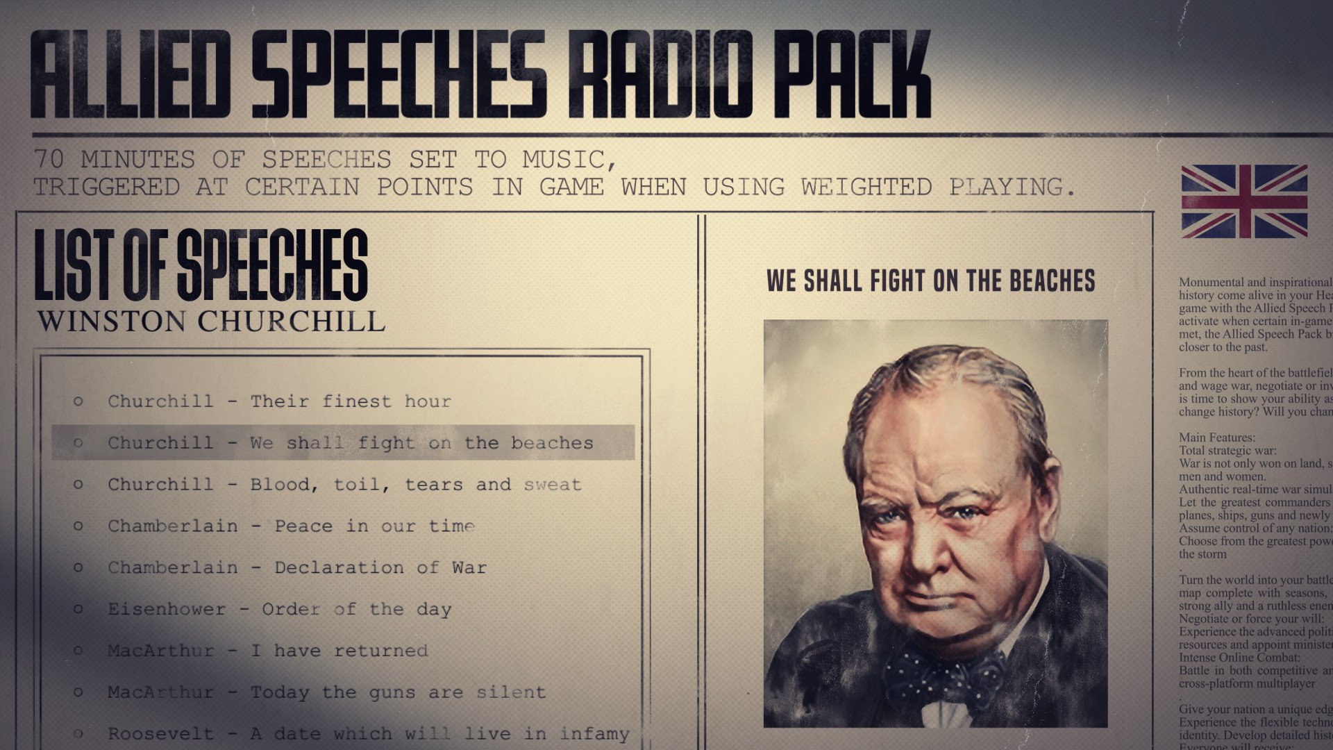 Hearts of Iron IV Allied Speeches Pack 2